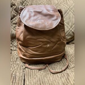 Longchamp 80’s/90’s vintage brown leather mini backpack